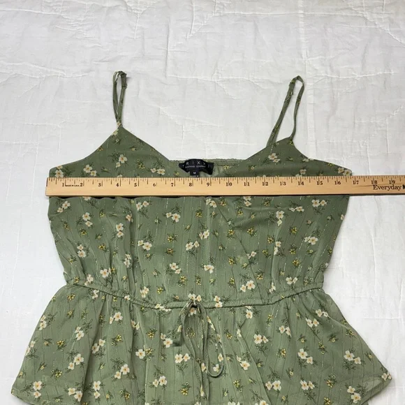 Cottagecore Sage Green Floral Tiered Ruffle Mini Babydoll Dress Coastal Cowgirl - Picture 5 of 13